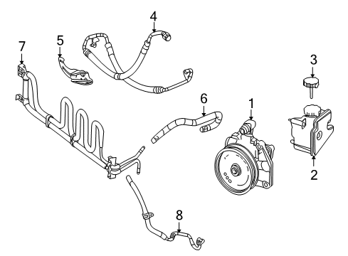 Power Steering Return Hose Diagram for 204-460-67-24