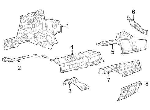 2023 Mercedes-Benz C43 AMG Heat Shields Diagram