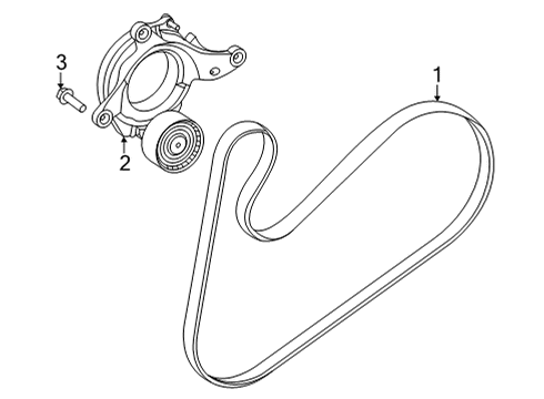 2022 Mercedes-Benz GLA45 AMG Belts & Pulleys  Diagram