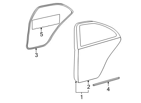 2004 Mercedes-Benz C32 AMG Rear Door, Body Diagram