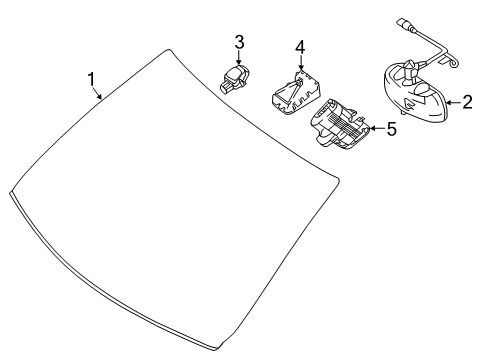 2022 Mercedes-Benz GLC300 Glass - Windshield Diagram 2