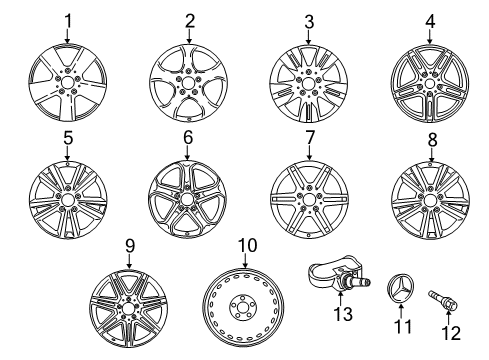 2014 Mercedes-Benz E350 Wheels Diagram 1