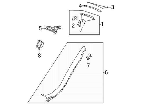 Lower Quarter Trim Cap Diagram for 223-692-43-00-7P82