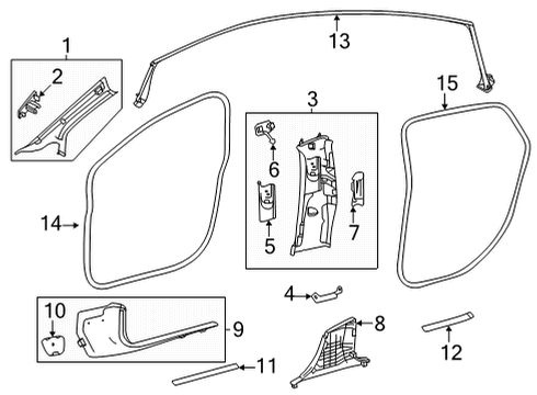 Windshield Pillar Trim Diagram for 297-690-46-00-1D35