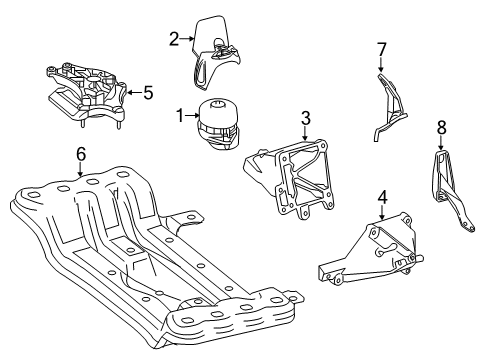 2014 Mercedes-Benz E63 AMG Engine & Trans Mounting Diagram