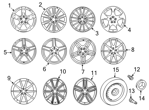 2012 Mercedes-Benz SLK350 Wheels Diagram