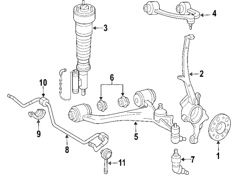 2004 Mercedes-Benz S430 Front Suspension, Control Arm Diagram 3