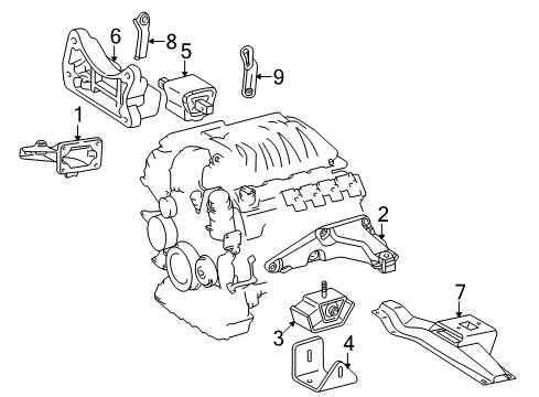 2005 Mercedes-Benz G55 AMG Engine & Trans Mounting Diagram