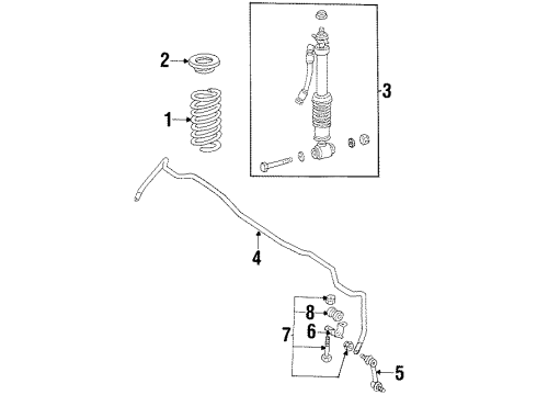 1993 Mercedes-Benz 500SEC Shocks & Components - Rear Diagram