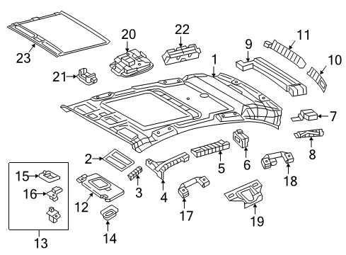 2020 Mercedes-Benz GLC63 AMG Interior Trim - Roof Diagram 1