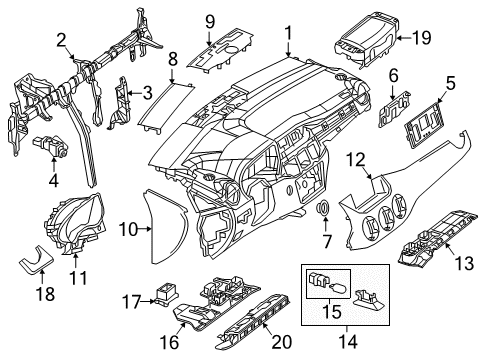 Center Bezel Diagram for 246-689-05-00-9051