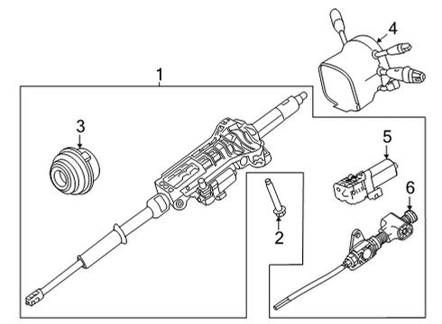 2023 Mercedes-Benz EQS 450 Steering Column Assembly Diagram