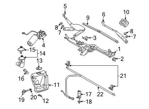 2005 Mercedes-Benz SL600 Wiper & Washer Components Diagram 2