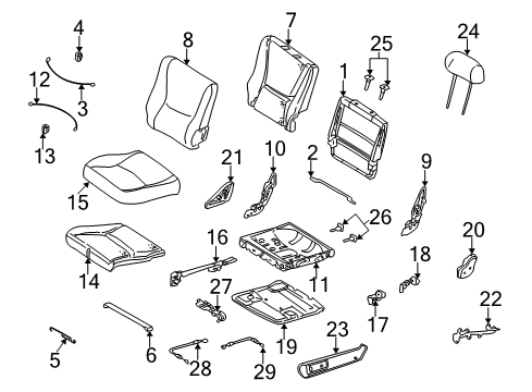 Seat Back Frame Rod Diagram for 163-939-00-27