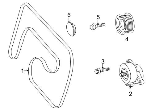 2003 Mercedes-Benz SLK320 Belts & Pulleys, Maintenance Diagram