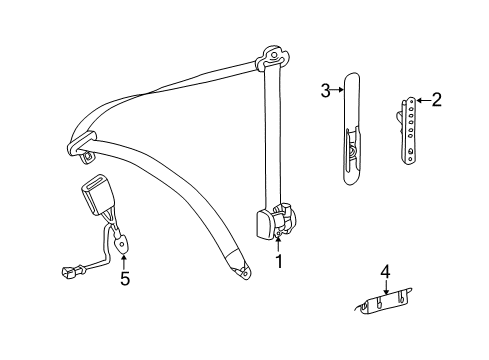 2004 Mercedes-Benz G55 AMG Seat Belt Diagram 1