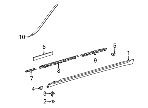 Rocker Molding Diagram for 223-698-21-00-9999