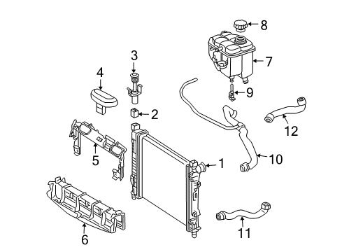 2004 Mercedes-Benz C32 AMG Radiator & Components Diagram