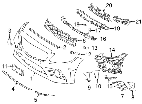 Center Molding Diagram for 205-885-91-02