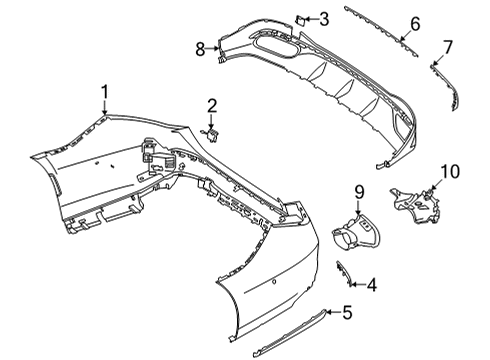 2023 Mercedes-Benz S500 Bumper & Components - Rear Diagram 1