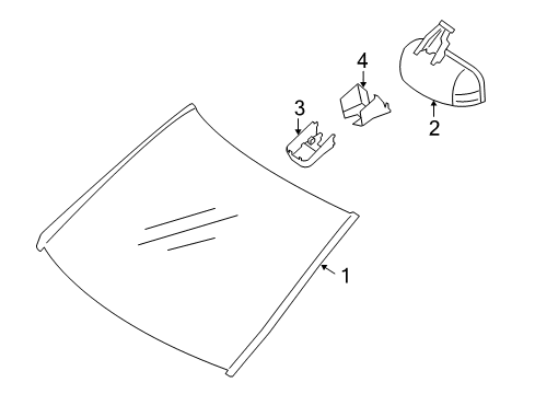 2010 Mercedes-Benz ML450 Windshield Glass Diagram