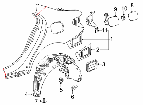 Wheelhouse Liner Diagram for 177-690-56-03-64