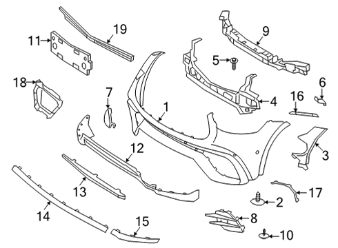 2021 Mercedes-Benz GLC63 AMG Bumper & Components - Front Diagram 3