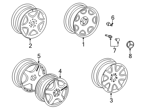 2000 Mercedes-Benz CLK430 Wheels Diagram