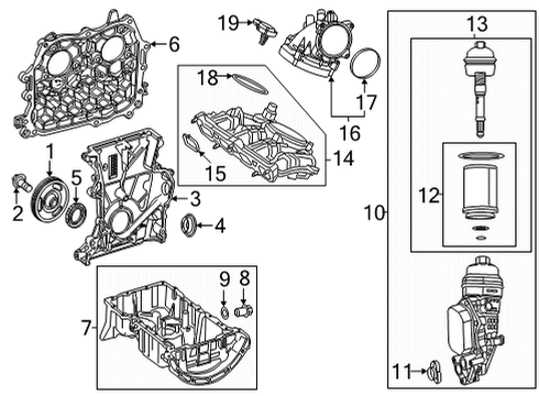 2021 Mercedes-Benz GLA250 Engine Parts & Mounts, Timing, Lubrication System Diagram 1