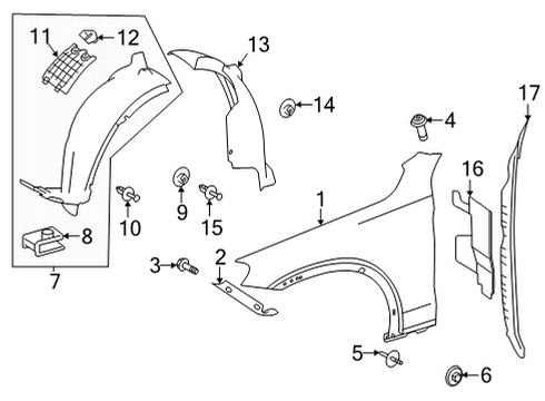 Front Fender Liner Diagram for 253-690-75-01