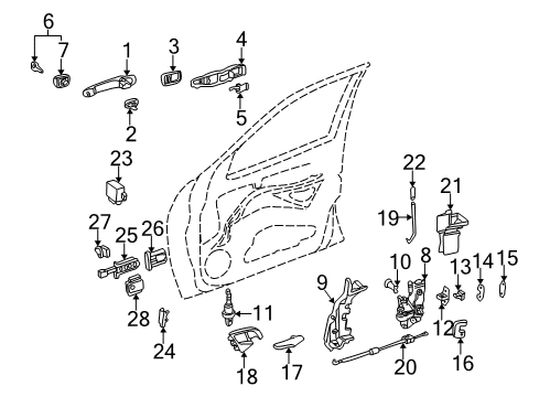 1997 Mercedes-Benz E300 Door & Components Diagram 1