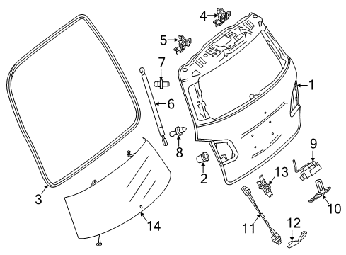 Lift Gate Glass Diagram for 246-740-95-00