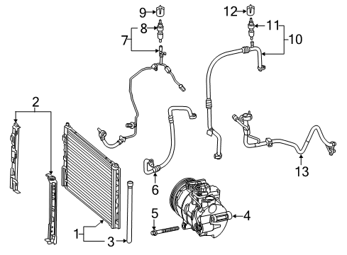 2014 Mercedes-Benz CLA45 AMG A/C Condenser, Compressor & Lines Diagram