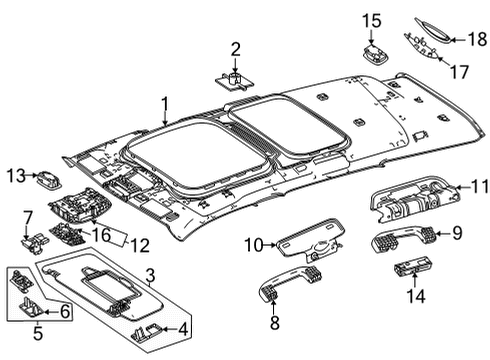 2022 Mercedes-Benz GLA35 AMG Interior Trim - Roof Diagram 2