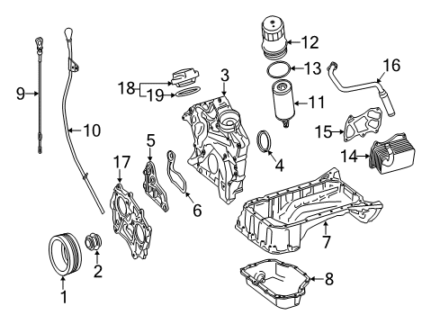 2016 Mercedes-Benz E350 Engine Parts, Mounts, Cylinder Head & Valves, Camshaft & Timing, Variable Valve Timing, Oil Cooler, Oil Pan, Oil Pump, Crankshaft & Bearings, Pistons, Rings & Bearings