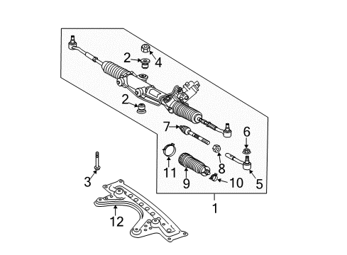 Steering Gear Diagram for 211-460-24-00-80