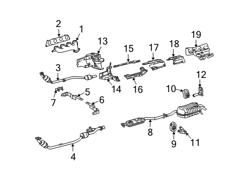 2008 Mercedes-Benz CLK550 Exhaust Components, Exhaust Manifold Diagram