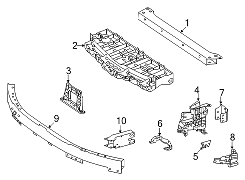 2022 Mercedes-Benz EQS AMG Radiator Support Diagram