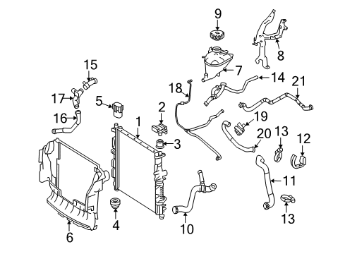 Recovery Tank Bracket Diagram for 251-500-23-31