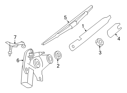 2016 Mercedes-Benz GLE63 AMG S Lift Gate - Wiper & Washer Components Diagram