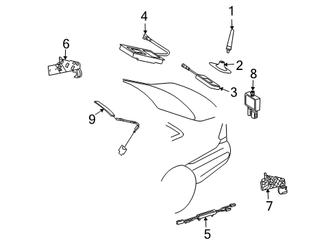 2008 Mercedes-Benz CLK550 Antenna & Radio Diagram 2