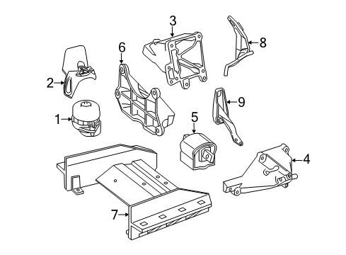 2015 Mercedes-Benz SL63 AMG Engine & Trans Mounting Diagram