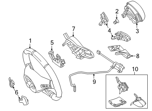 Steering Wheel Diagram for 000-460-84-13-8R01