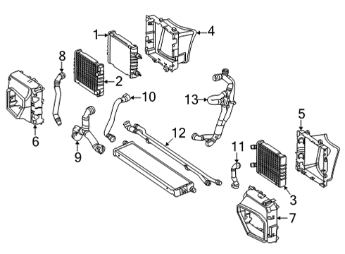 2023 Mercedes-Benz GLS63 AMG Radiator & Components Diagram 1