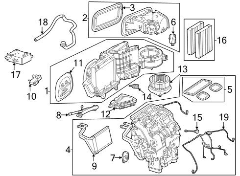 2023 Mercedes-Benz EQE 500 SUV A/C Evaporator & Heater Components Diagram