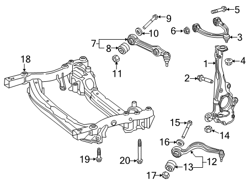 2020 Mercedes-Benz C63 AMG S Front Suspension, Control Arm Diagram 2