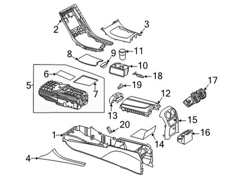 2023 Mercedes-Benz C43 AMG Console Diagram 2