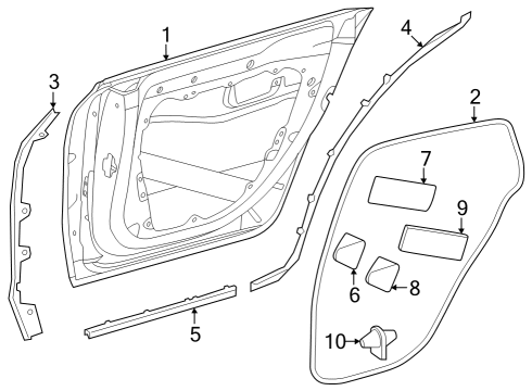 Rear Weatherstrip Diagram for 294-737-04-00