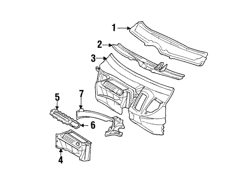 Cowl Panel Diagram for 140-626-01-55