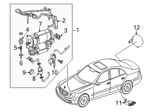 2005 Mercedes-Benz E320 Ride Control - Rear Diagram